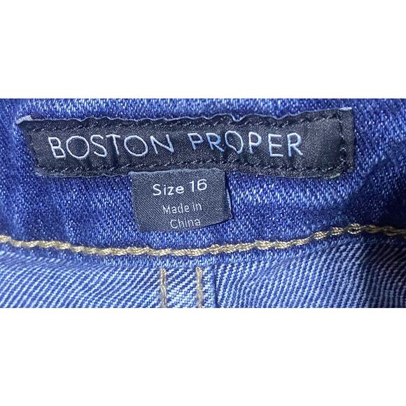 Boston Proper Jeans Girls Size 16 Embellished With Red Roses - Picture 3 of 9